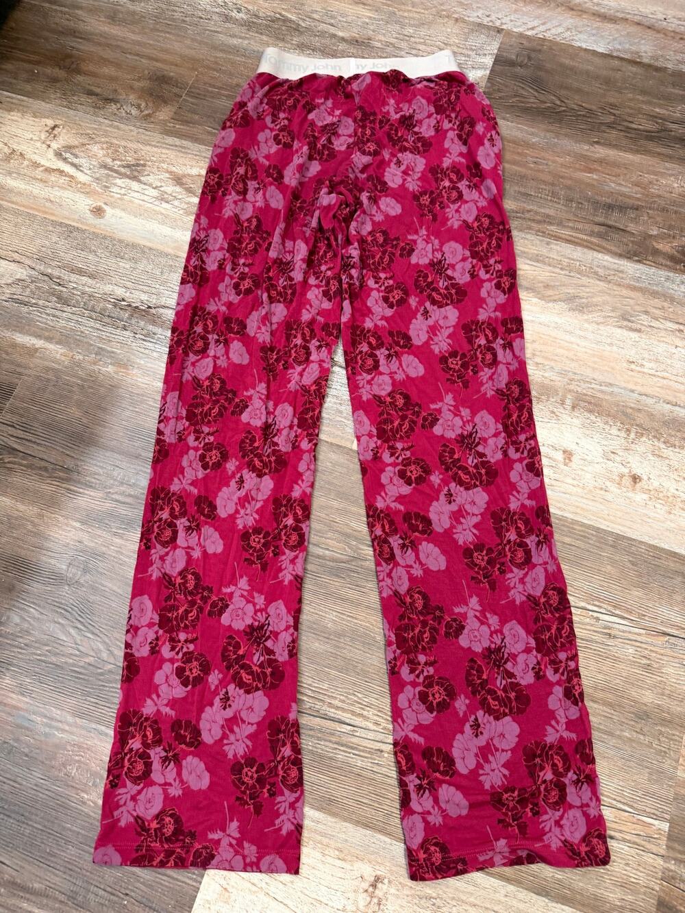 Tommy John women’s pajama lounge pants thin cooling pink floral size small EUC